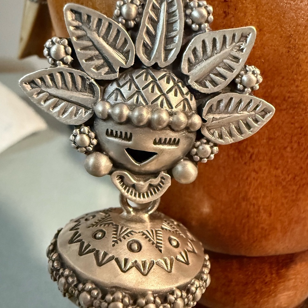Native American Sterling Silver Spirit Girl Blossom Pendant